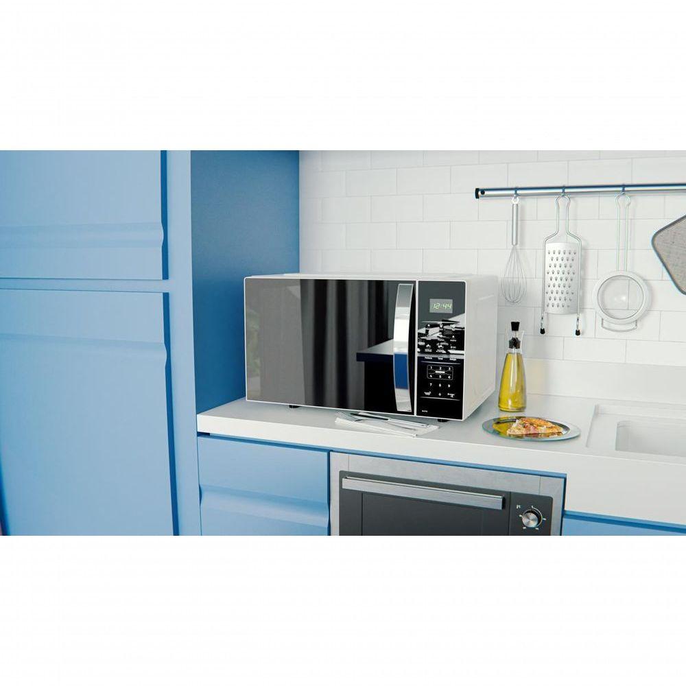 Micro-ondas Britânia 28L Branco Espelhado Limpa Fácil BMO30 110V