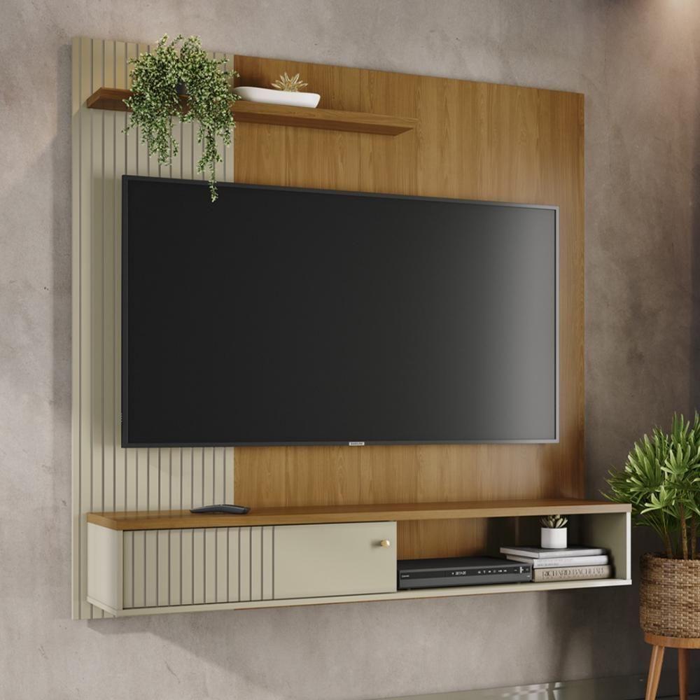 Miniatura Painel Bancada Suspensa 1 Porta Tvs Até 65 Polegadas Aurora - Cumaru Opala