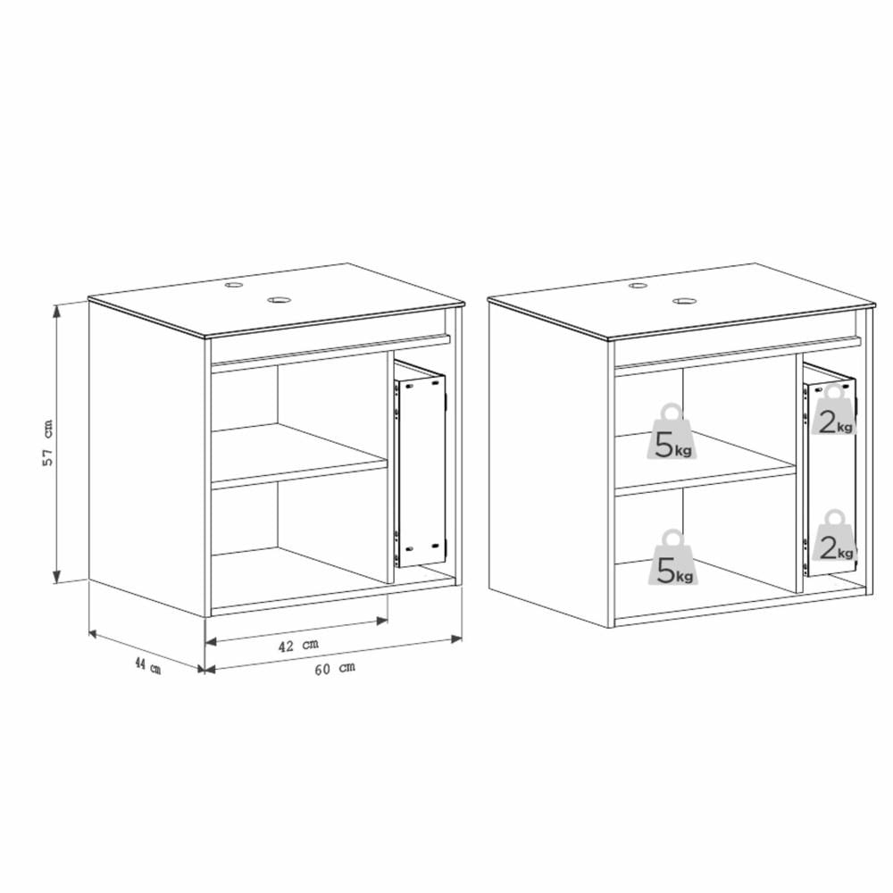 Miniatura Gabinete para Banheiro Ripado com Tampo de Vidro Nude/Jequitiba