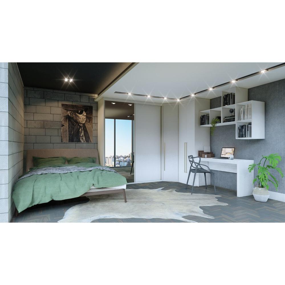 Miniatura Módulo 900mm 2 Portas Espelhadas 3 Gavetas Belmax Branco