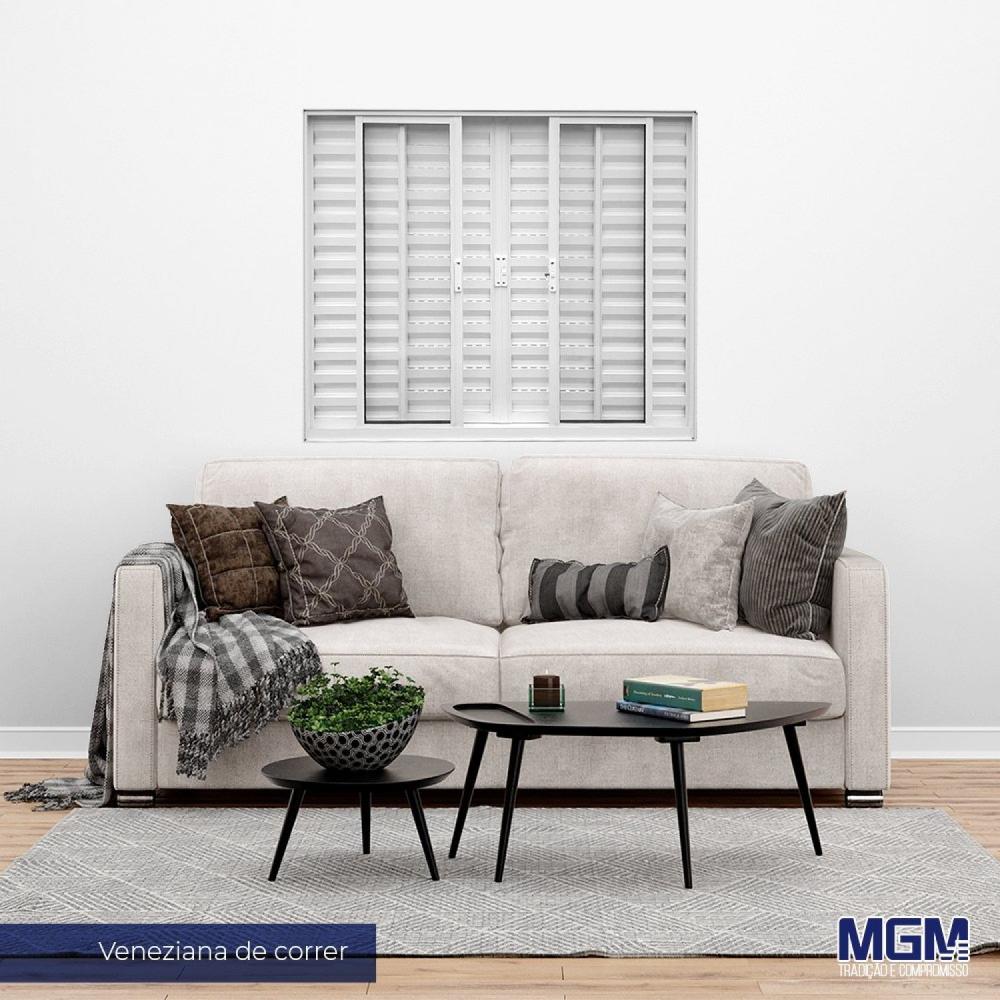 Miniatura Janela de Aluminio Veneziana 6 Folhas Vidro Mini Boreal 100x150 MGM Branco