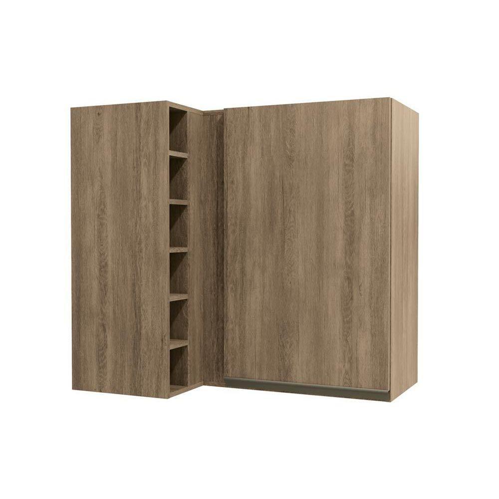 Miniatura Armário Aéreo P/ Cozinha Canto Reto Maxxi G768 1 Porta 98cm Nogal - Kappesberg