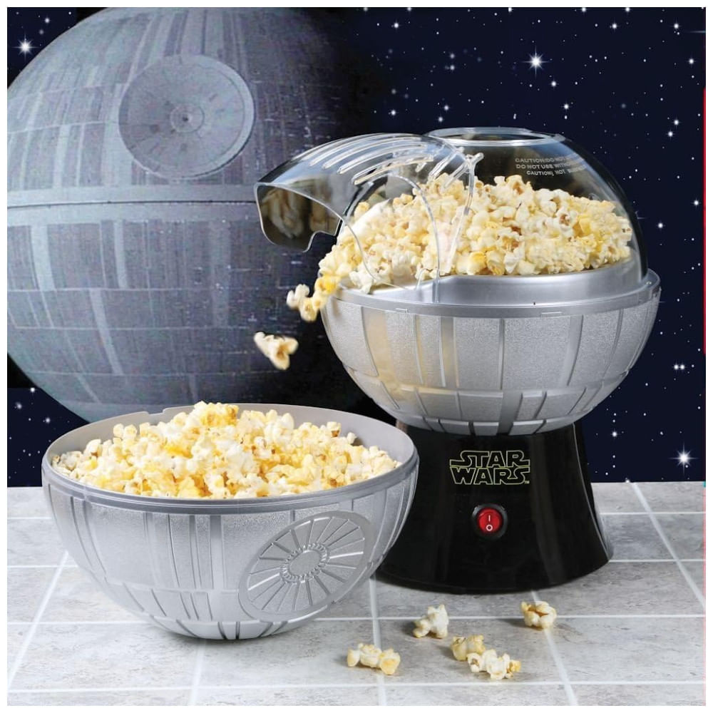 Miniatura Pipoqueira Elétrica com Tema Star Wars Death Star e Tigela Removível, 110V, Uncanny Brands, Cinza 110v