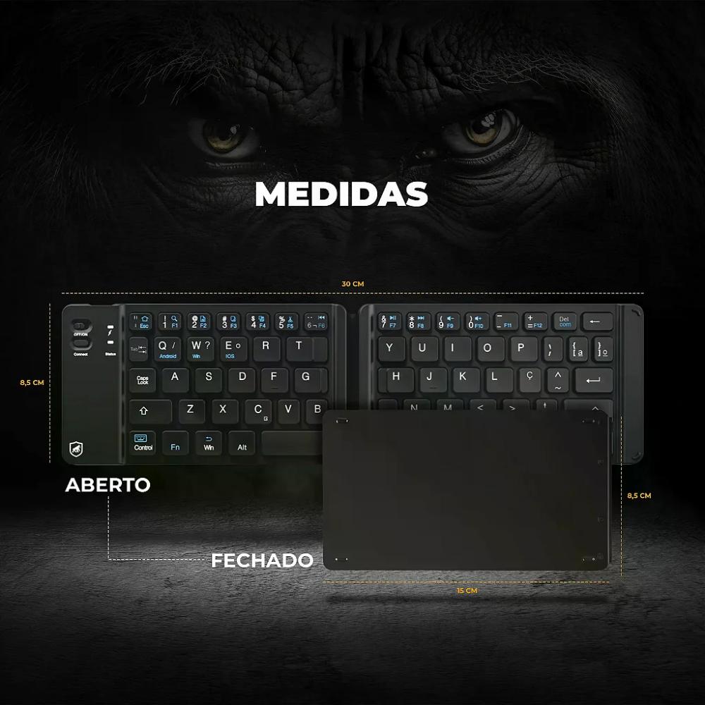 Mini Teclado Dobrável Sem Fio - Armor - Gshield