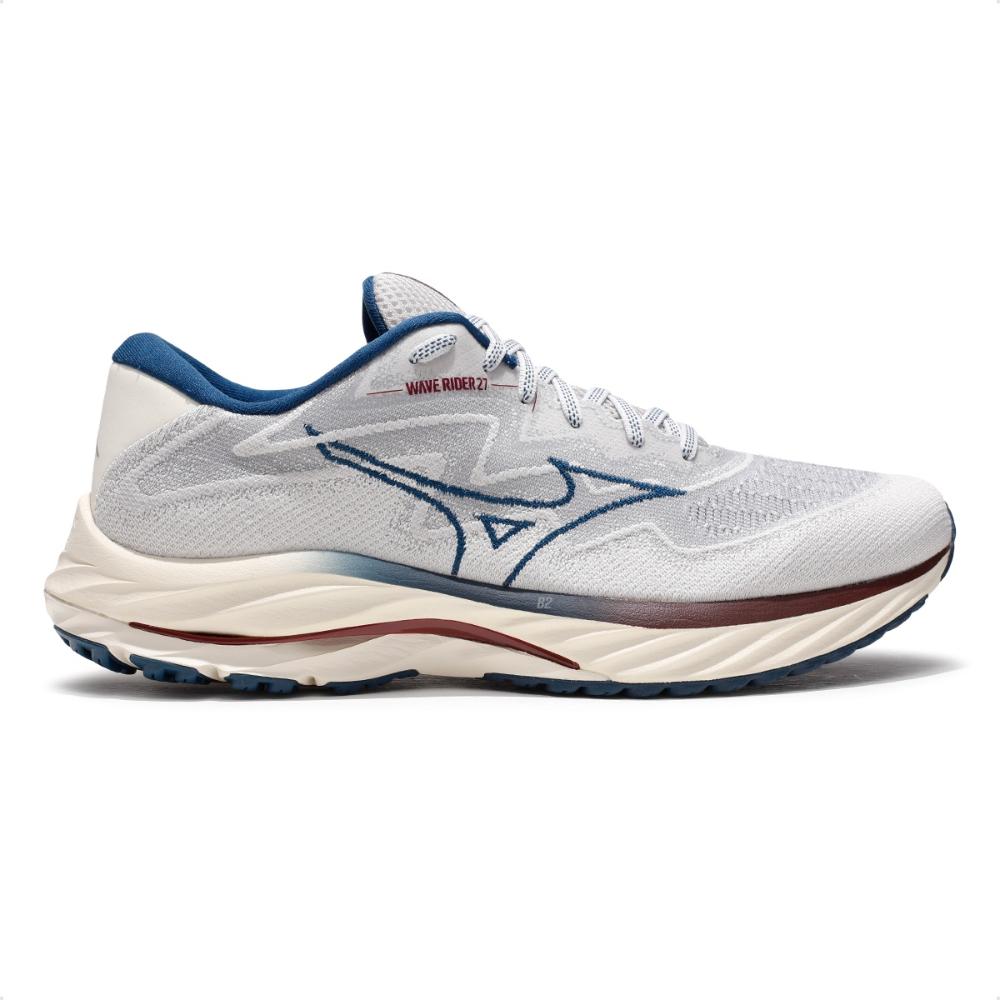 Miniatura Tênis Mizuno Wave Rider 27 SSW Masculino Bege / Marinho - 39