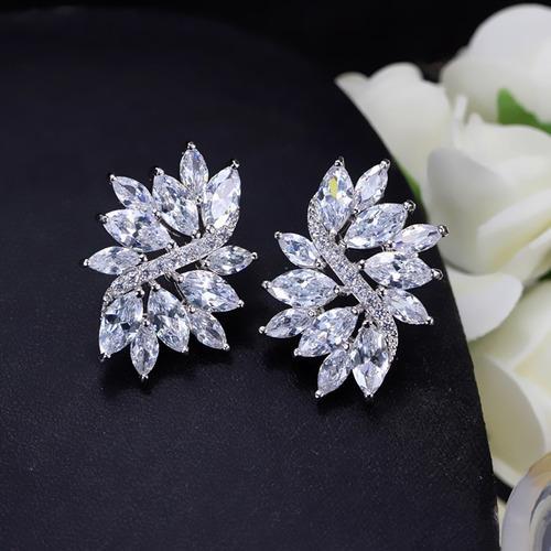 Miniatura Brinco De Pressão Com Zirconia Noiva Casamento Prata Fixo