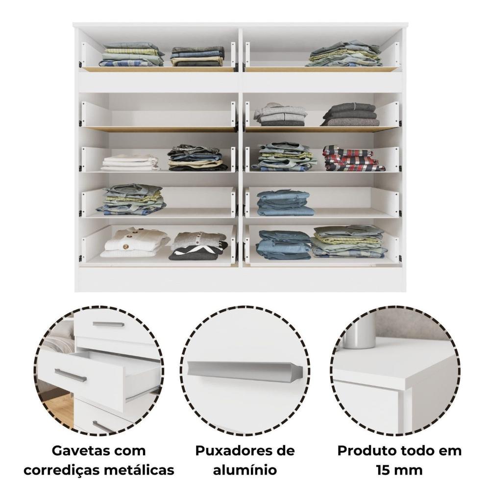 Miniatura Cômoda 10 -Gavetas Alexia - Yescasa Branco