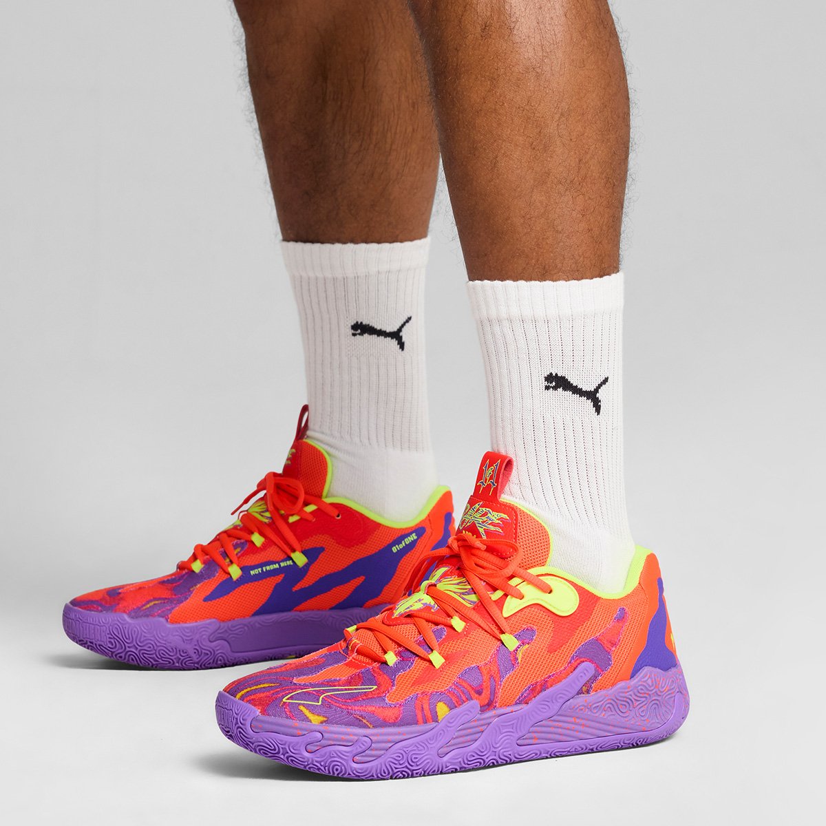 Miniatura Tênis Basquete Puma MB.03 Lo Lava Roxo+Vermelho - 38
