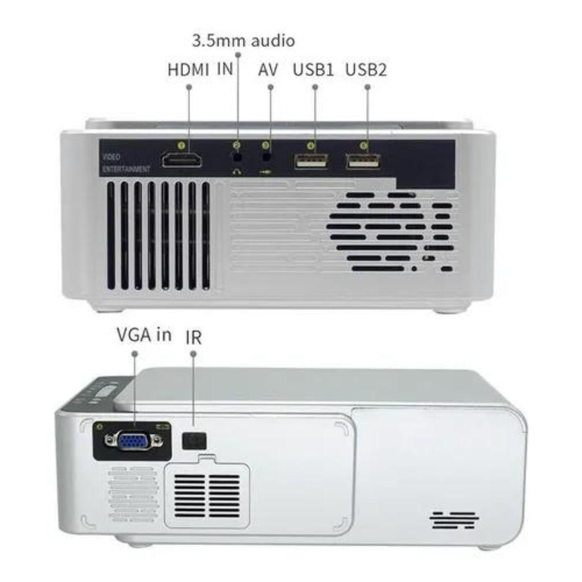Miniatura Projetor T6 Led Android Wifi Usb Hdmi Vga Android 10 Source