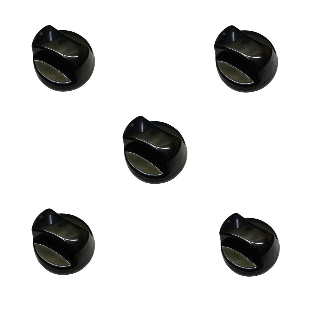 Miniatura Botão Para Fogão Esmaltec Com 5 Pcs Preto