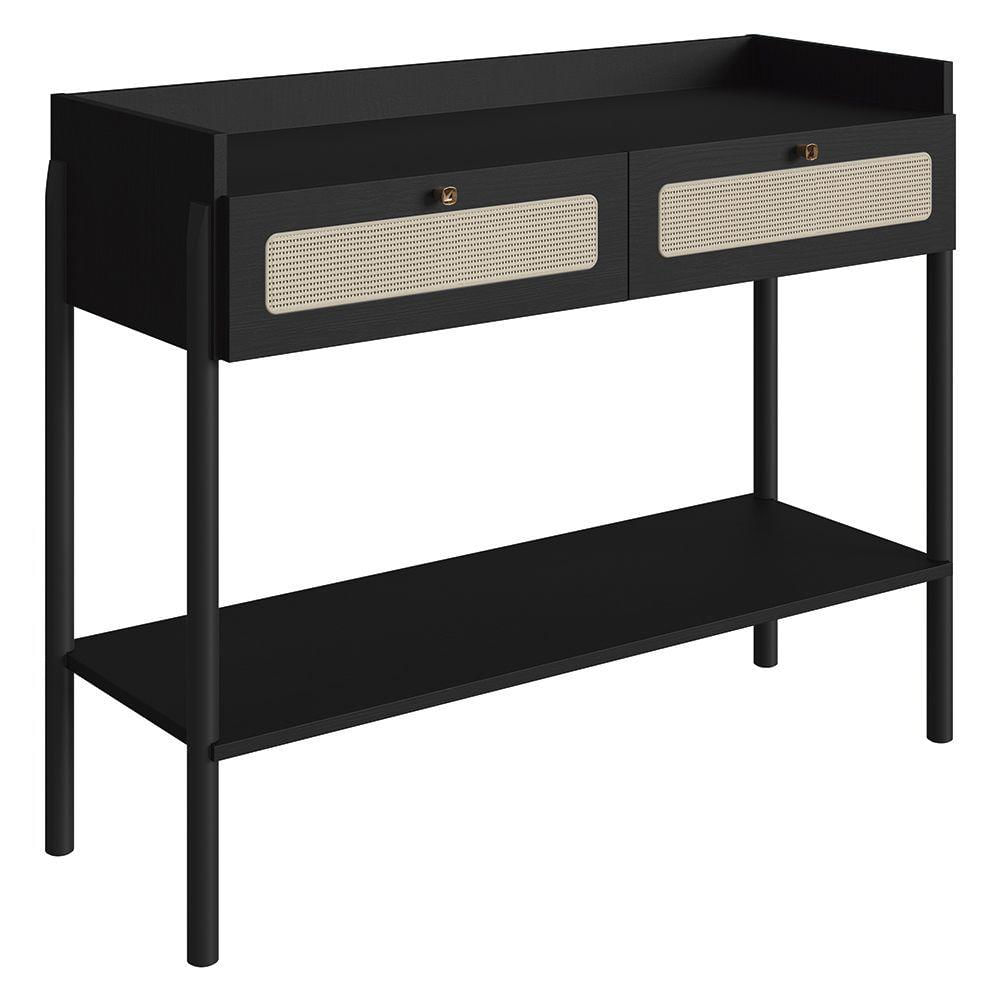 Miniatura Aparador Para Sala 2 Gavetas Pés Madeira Arlo A10 Nero-preto - Mpozenato