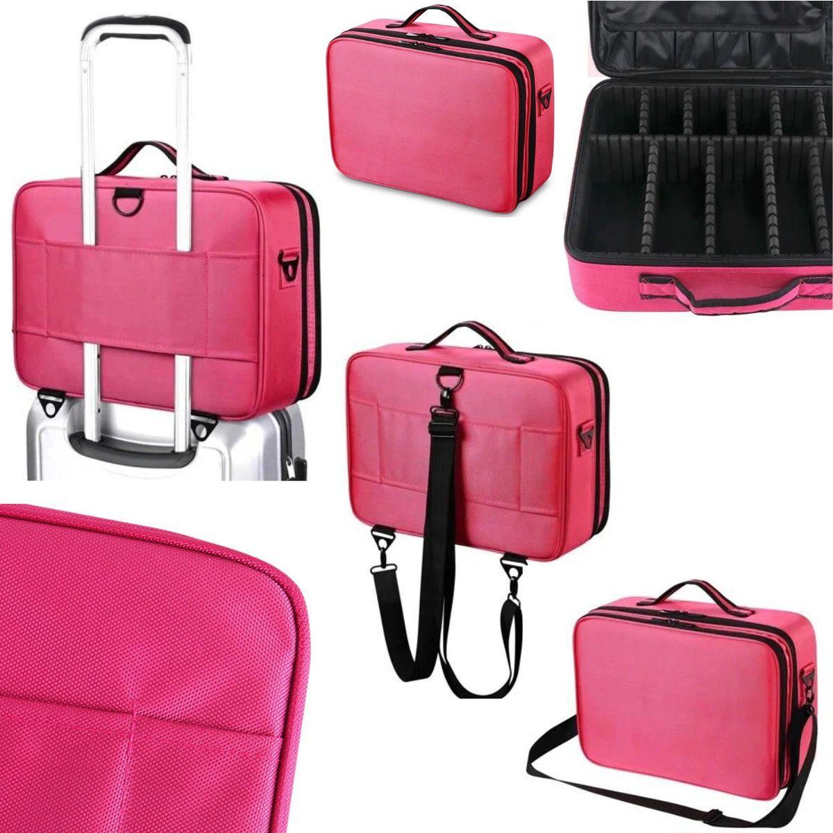 Miniatura Maleta Mala Bolsa Maquiagem Profissional Make Divisória Base