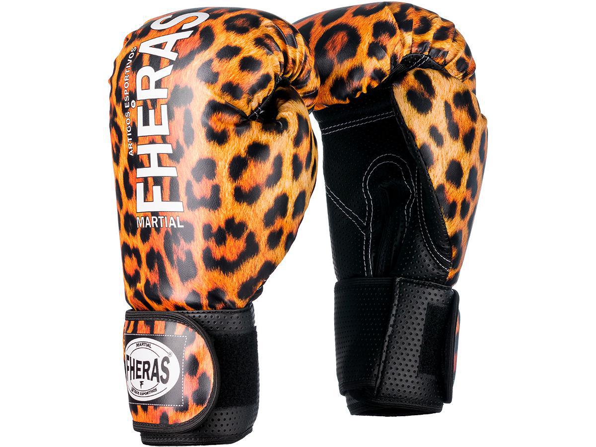 Miniatura Luva De Boxe Muay Thai Mma 12Oz Estampada Onça Fheras