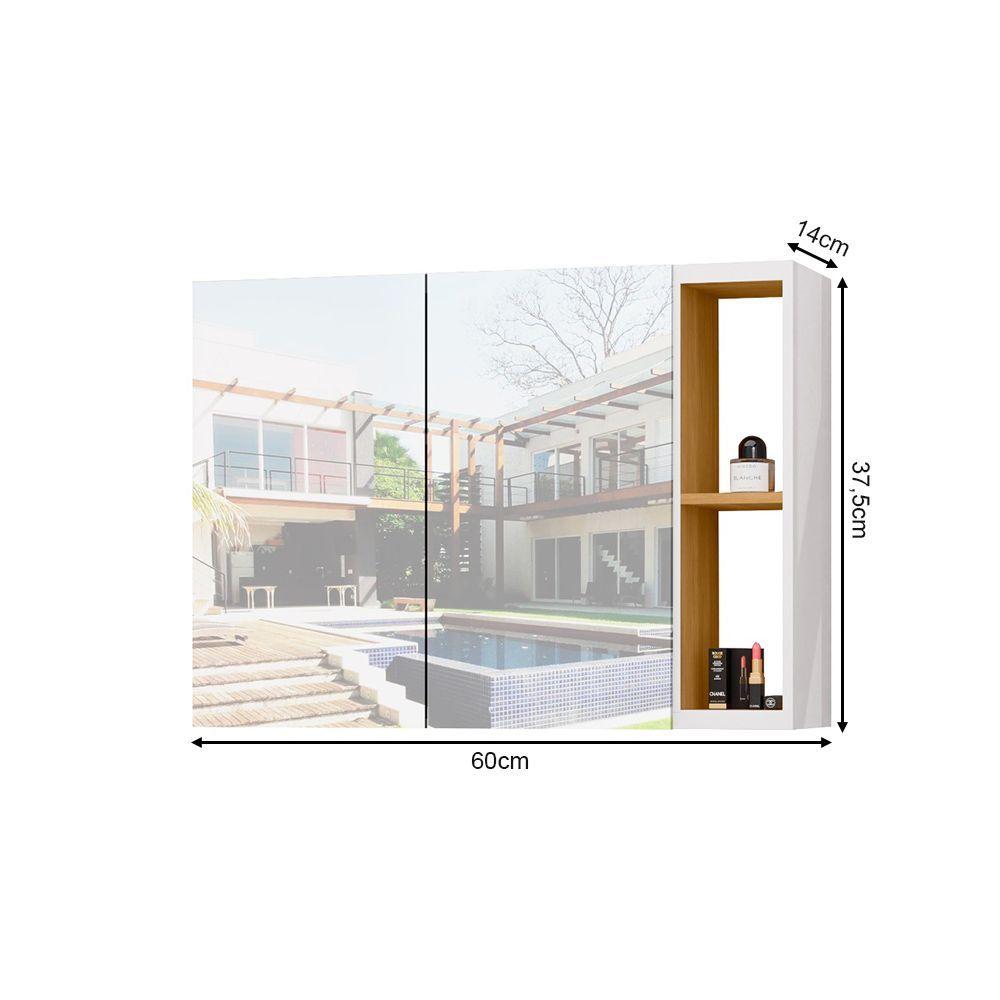 Miniatura Espelheira Para Banheiro Armário Suspenso Florence Branco