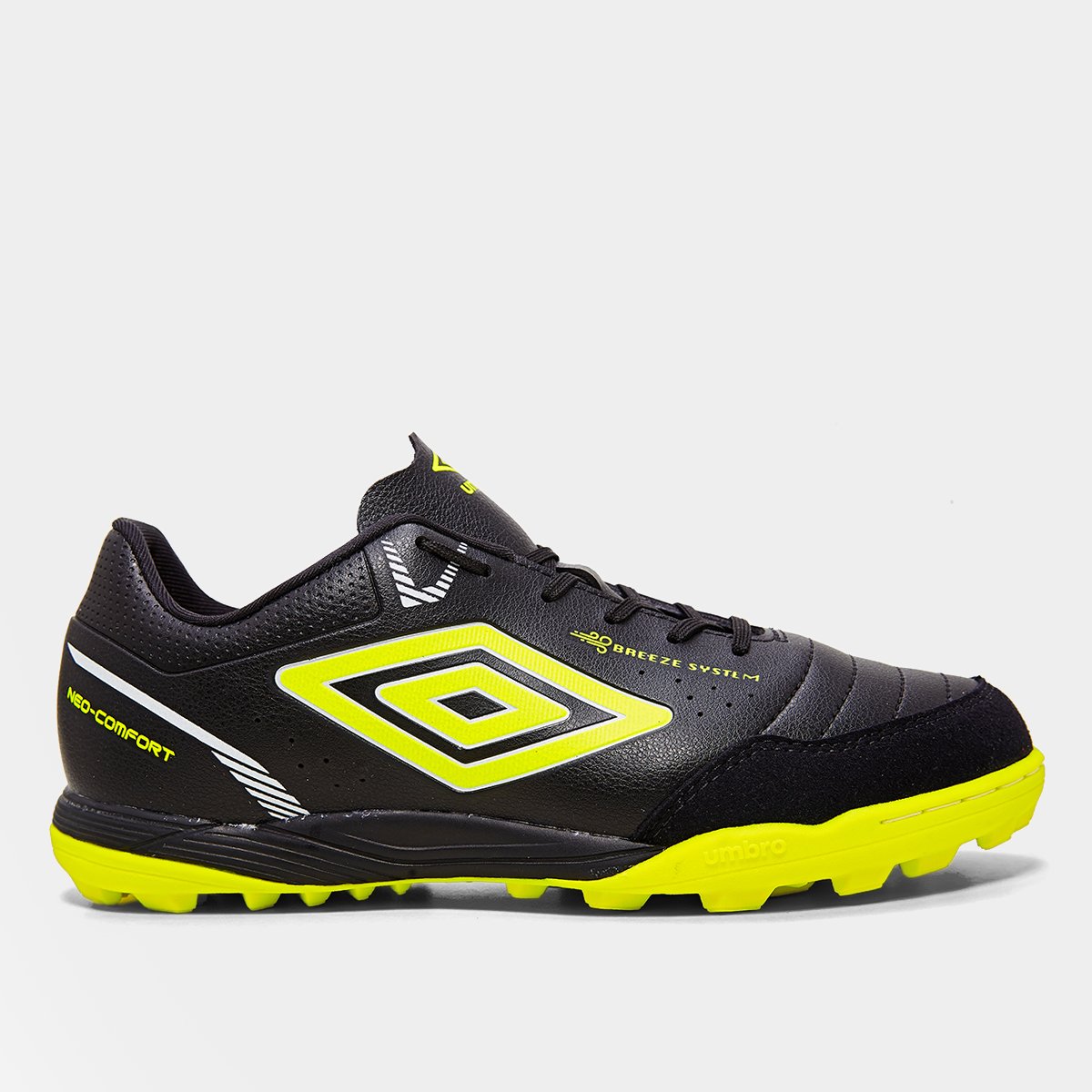 Miniatura Chuteira Society Umbro Neo-Comfort Unissex Preto+verde - 37