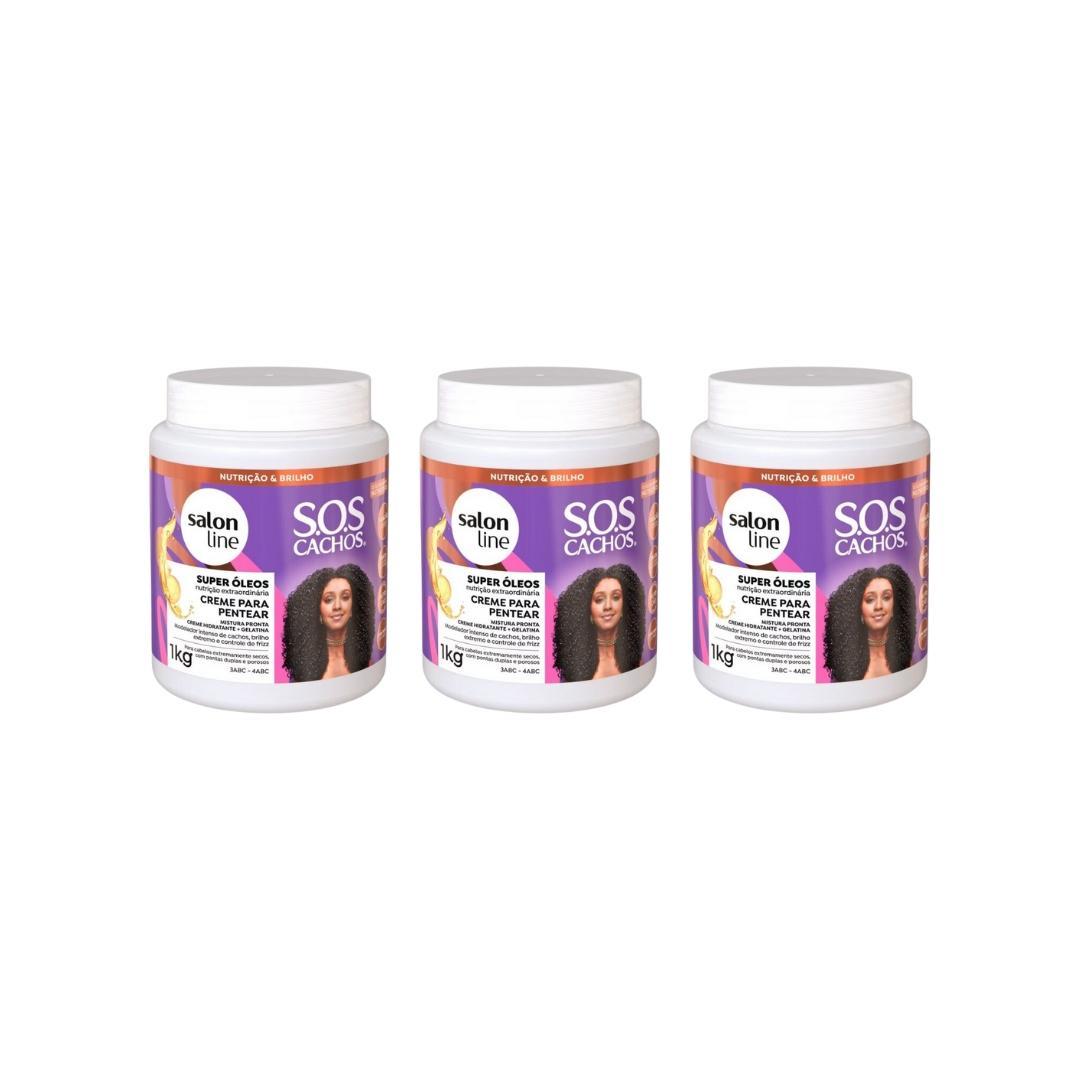 Miniatura Creme Pentear Salon Line 1Kg Sos Cachos Super Oleos- 3Un