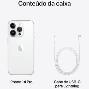 Apple iPhone 14 Pro 1TB Prateado + Carregador Apple USB-C de 20W