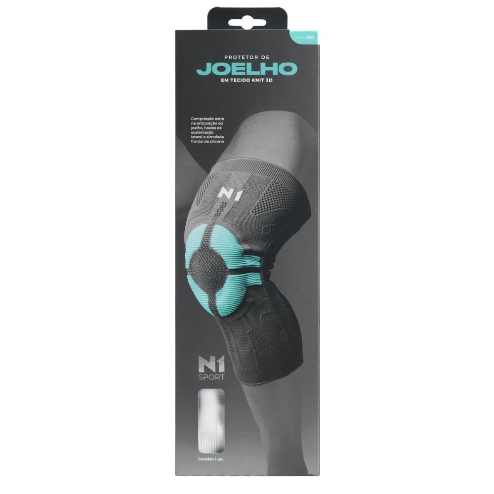 Joelheira N1 Sport Pro com Haste Lateral e Gel Branca G