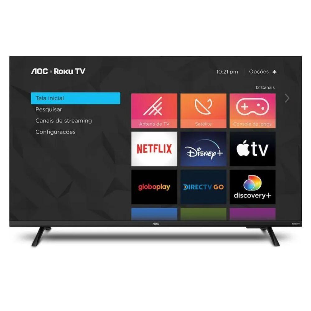 Smart TV AOC Roku 43 DLED HD Dolby Audio 43S5045/78G Preto Bivolt