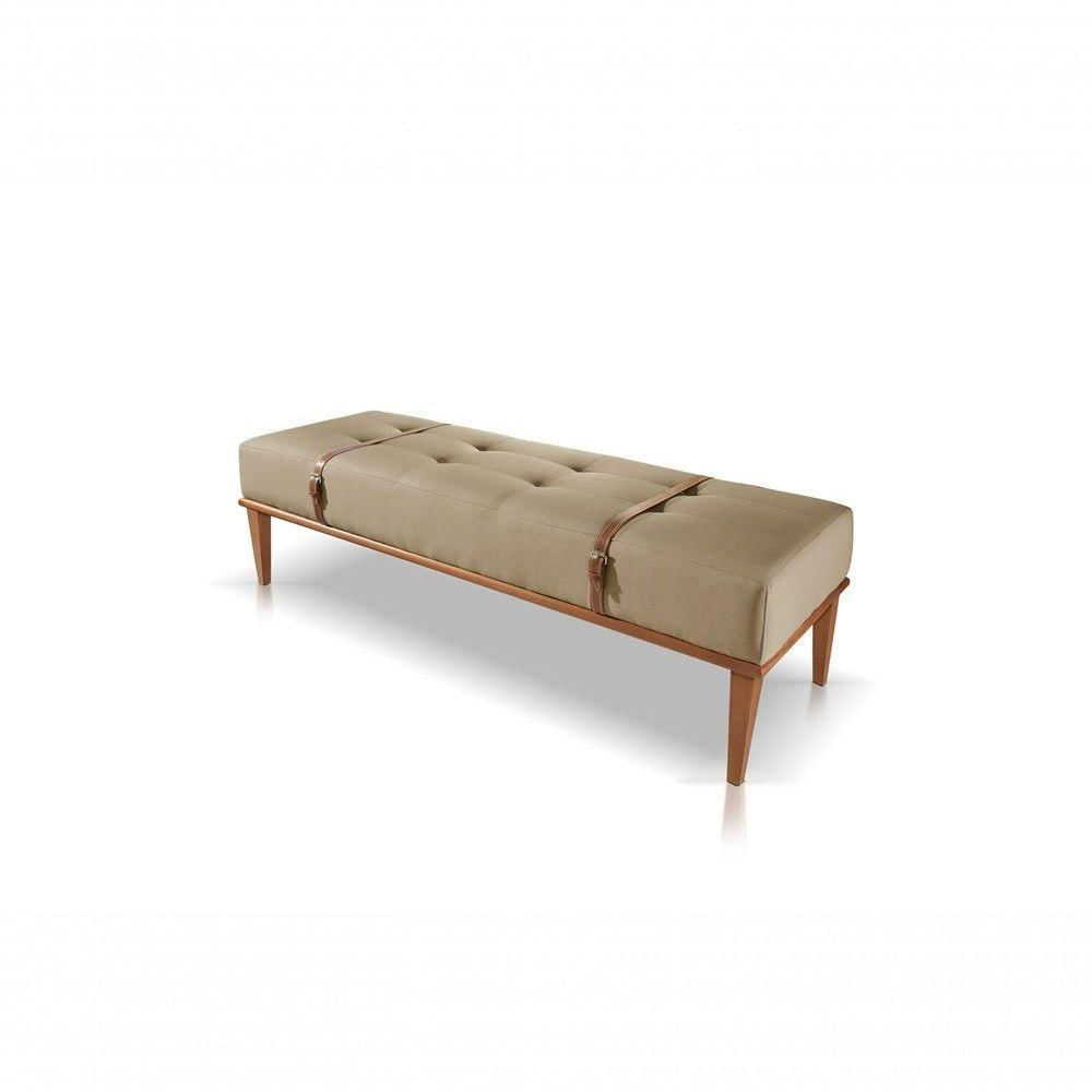 Miniatura Recamier Banco Puff Roma Suede Bege Escuro 03