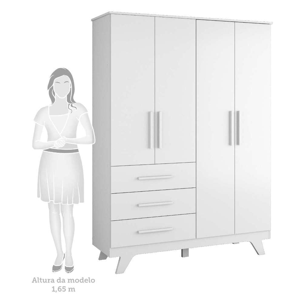 Miniatura Quarto De Bebê Com Guarda Roupa 4 Portas E 3 Gavetas E Berço Retrô Moveis Peroba Branco Brilho