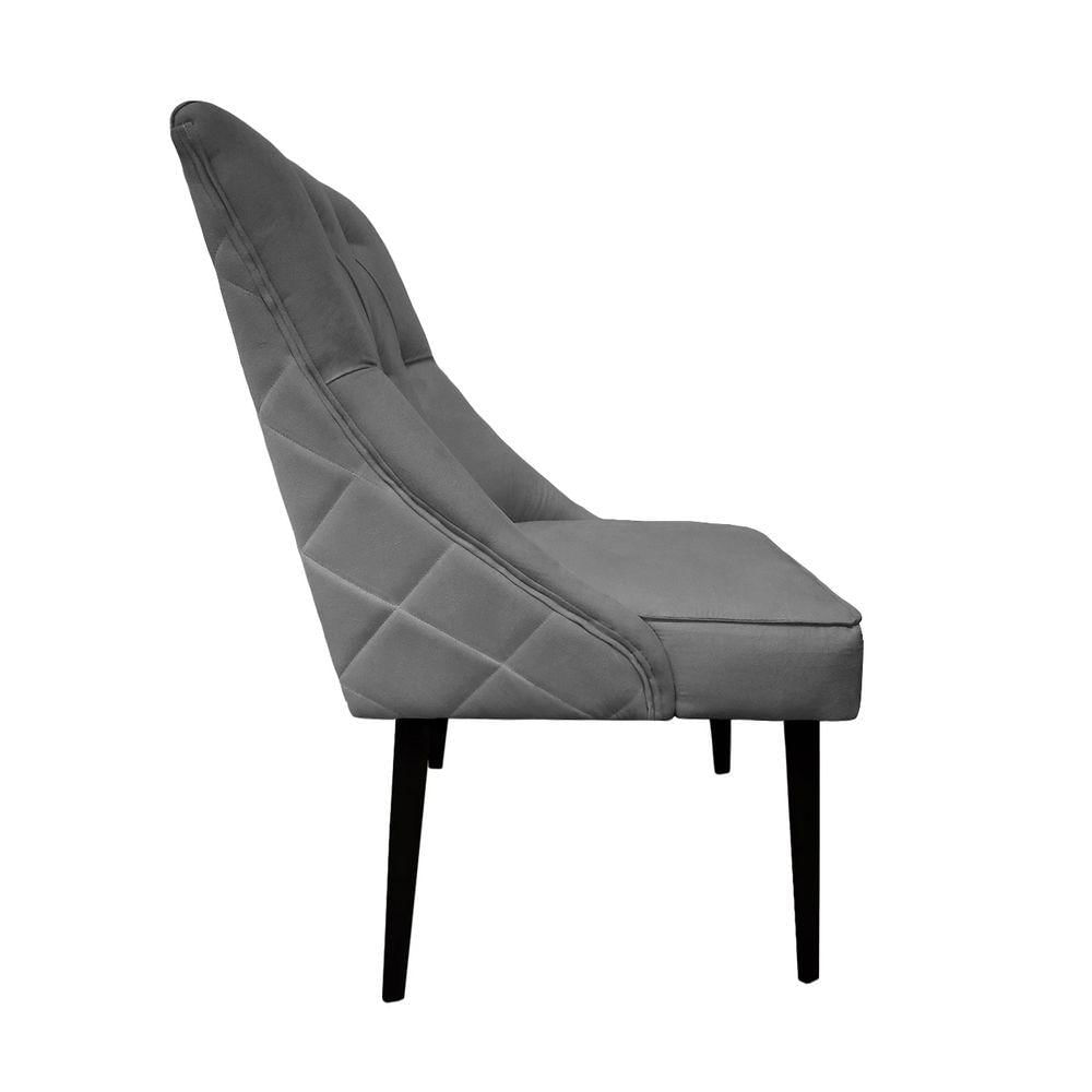 Miniatura Cadeira De Jantar Bela Capitone Suede Cinza