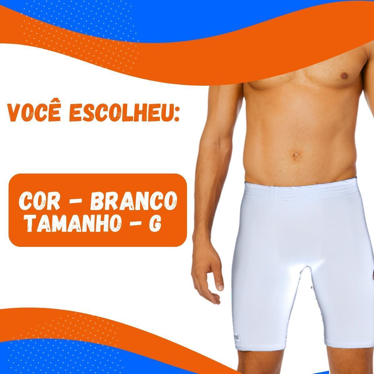 Miniatura Bermuda Compressão Masculina Térmica Corrid Branco Tamanho G