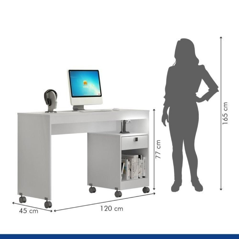 Conjunto Mesa para Computador Giga e Armário Multiuso 2 Portas Natal Branco