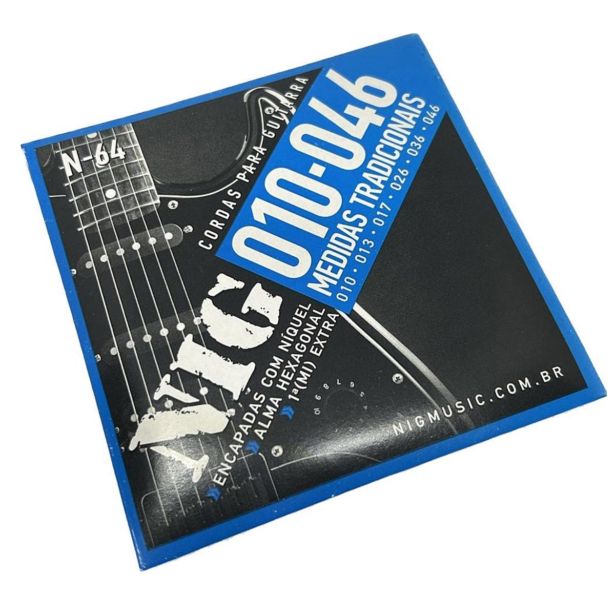 Miniatura Encordoamento 010 Guitarra Tensão Light Nig N64 + Corda E