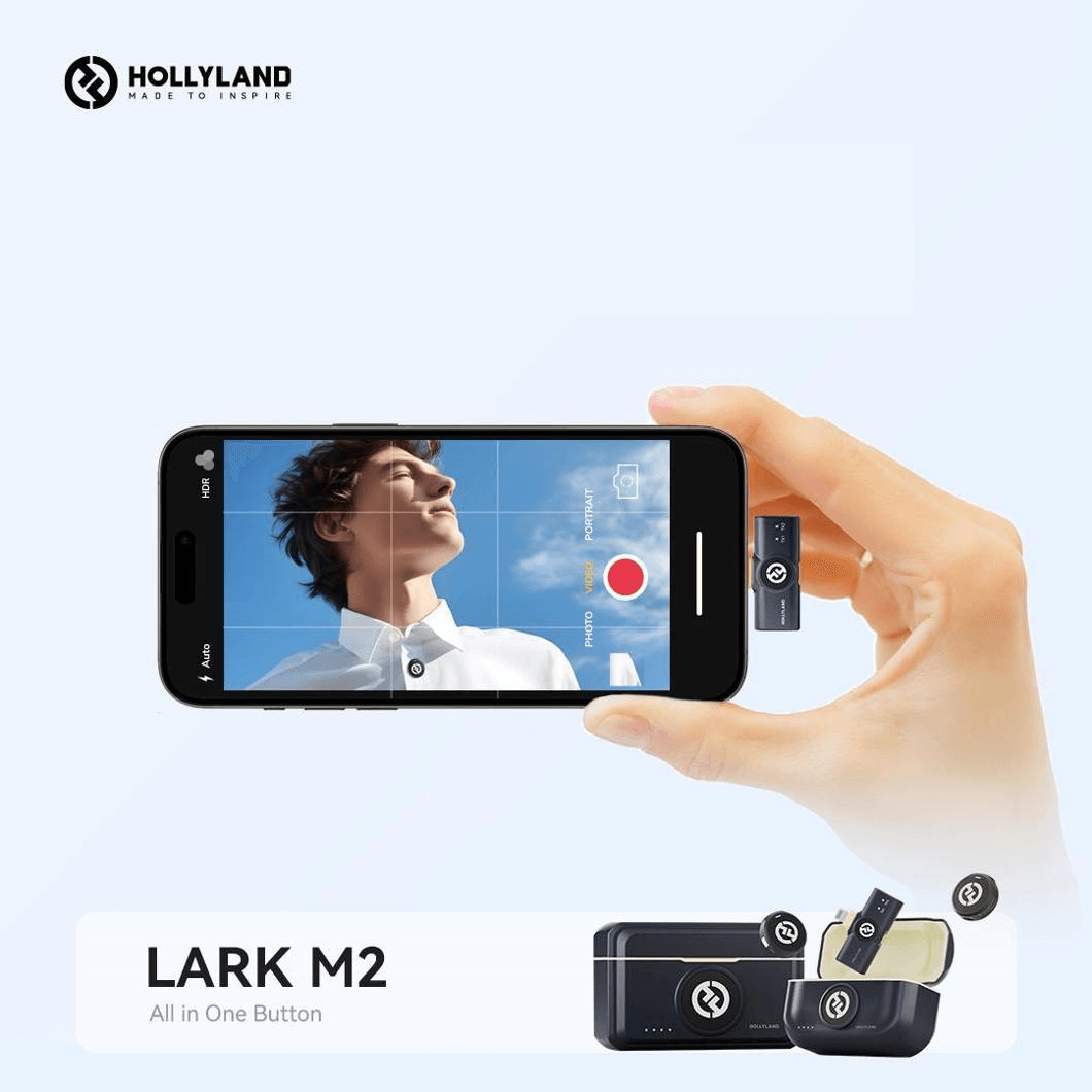 Sistema Microfone Duplo Hollyland Lark M2 Duo Wireless Lightning SmartPhones iOs