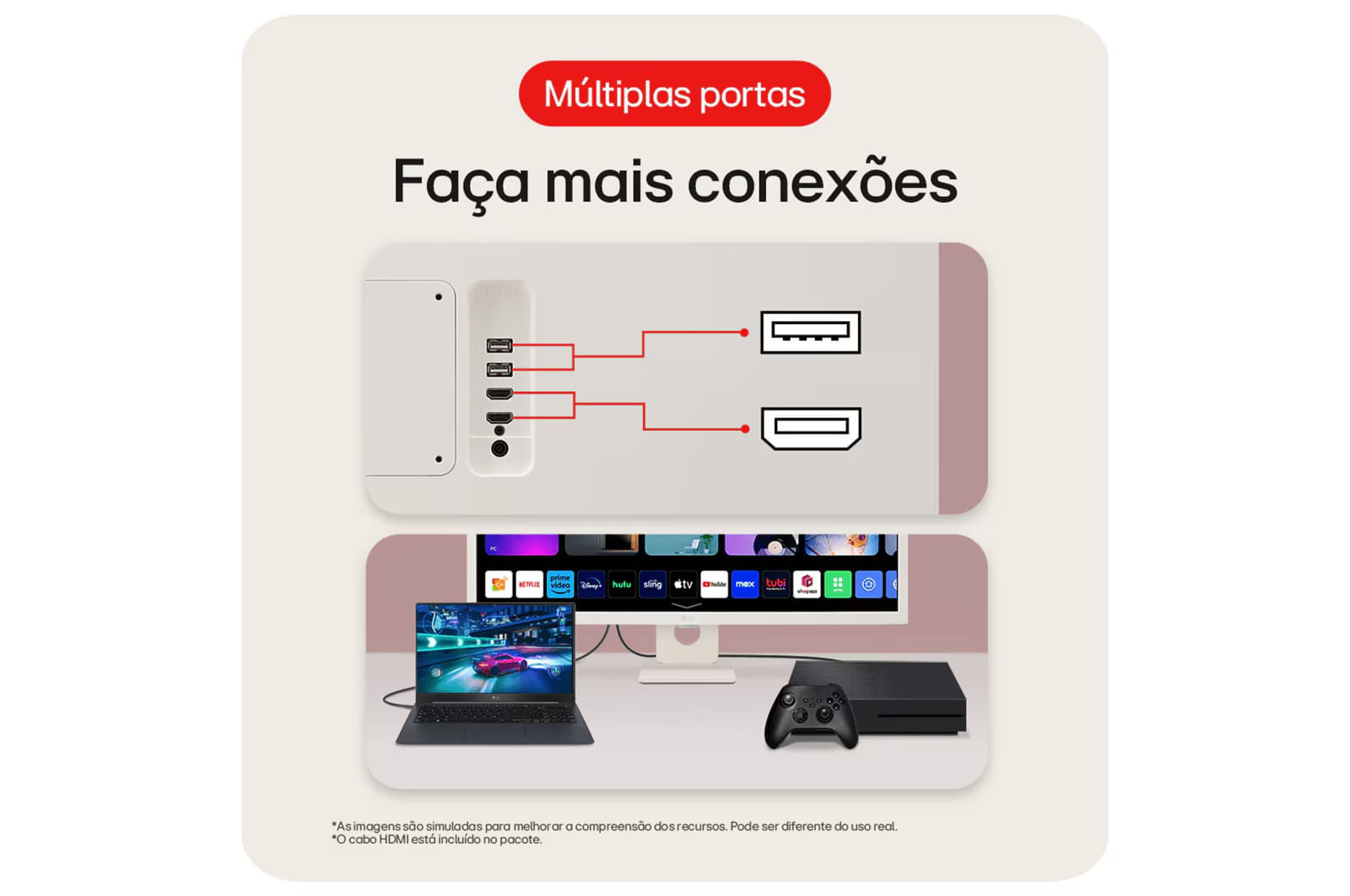 Miniatura Monitor LG MyView Smart - Tela IPS de 32'‘, FHD, WebOs, Screen Share, HDR10, ThinQ, Air Play 2, Bluetooth, USB, HDMI - 32SR50F-W Branco - 32SR50F-W