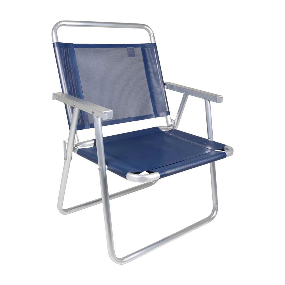 Miniatura Cadeira De Praia Oversize 140kg Alumínio Reforçada Larga Mor Azul