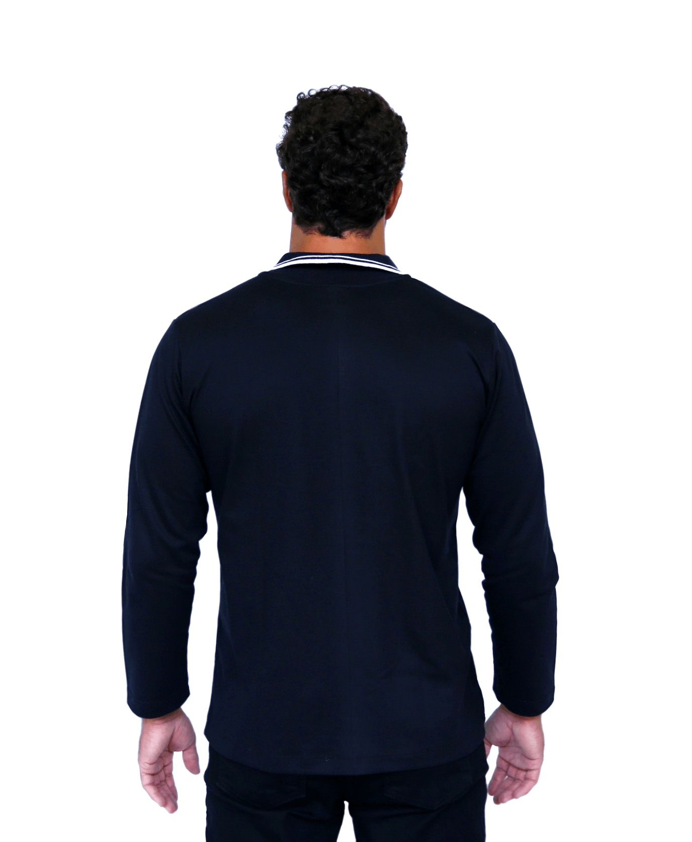 Miniatura Camisa Polo Masculina Manga Longa - Preta G