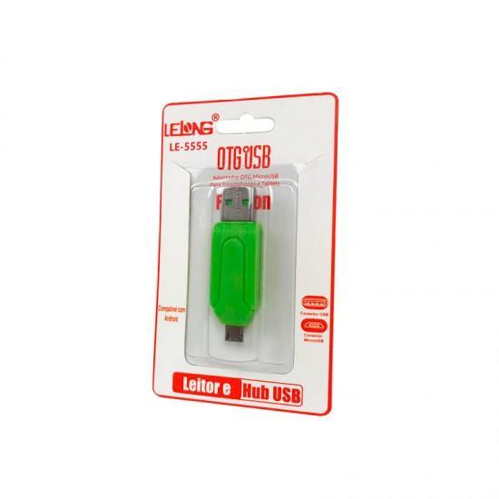 Miniatura Adaptador Leitor De Cartão Microusb Para Celular Le-5555