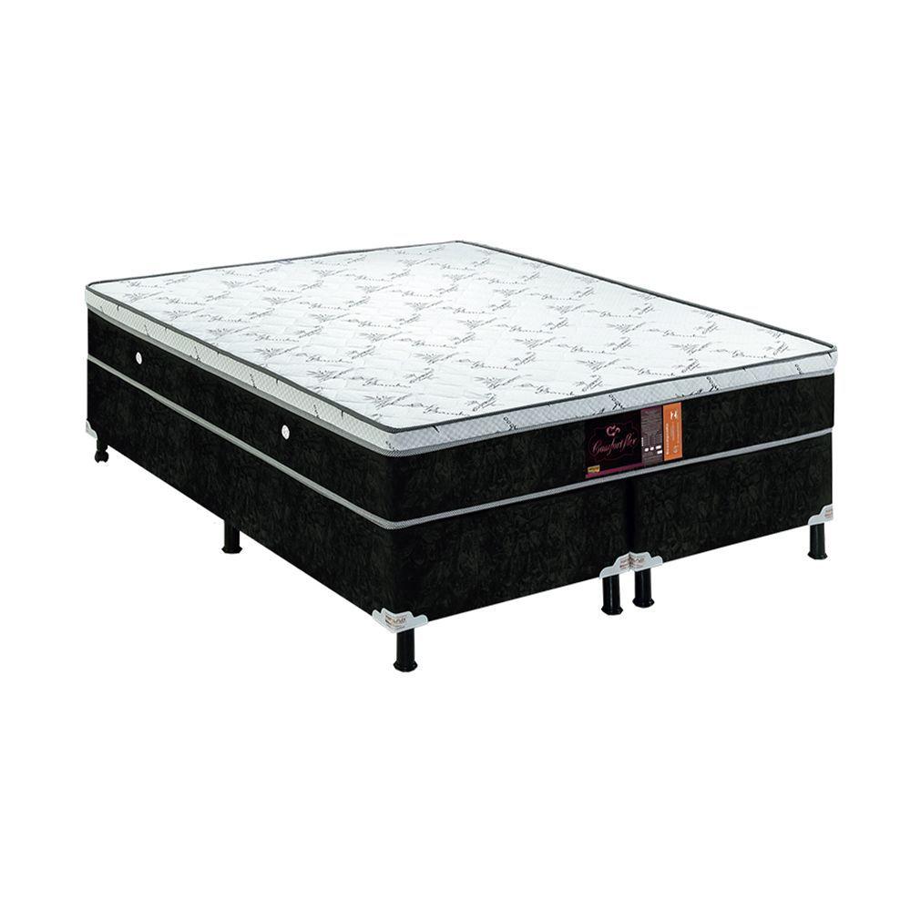 Miniatura Base Box E Colchao Queen Confort Flex Molas Ensacadas 1,98 X 1,58 X 0,67 Branco - Preto