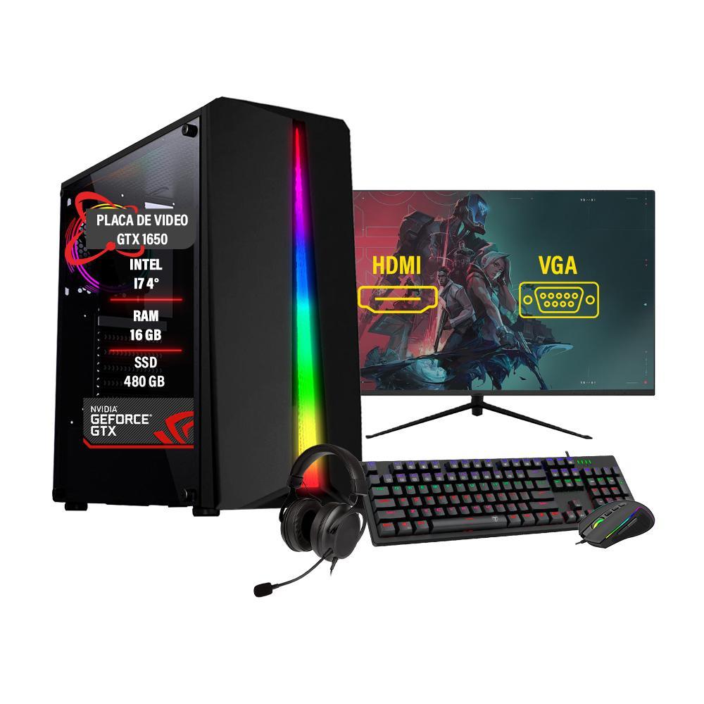 Miniatura Pc Gamer Completo I7 4º Gtx 1650 Ram 16Gb Ssd 480Gb
