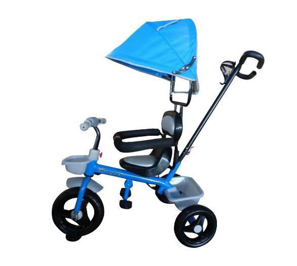 Miniatura Triciclo Infantil Velotrol Com Capota Proteção Lateral Azul Infantil - Azul - Triciclo - 2 anos - Inmetro