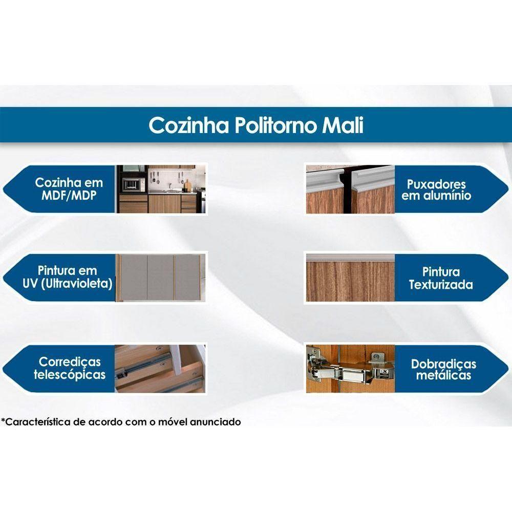 Miniatura Armário Aéreo P- Cozinha Canto Reto Mali C- 2 Portas 90cm Castanho-cinza - Politorno
