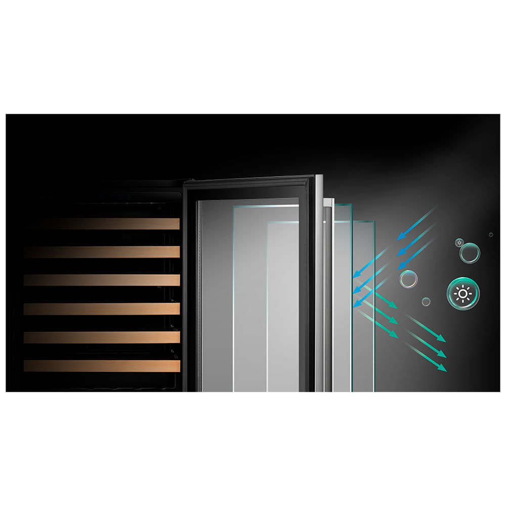 Miniatura Adega de Vinhos Hisense para 54 Garrafas com até 20°C - HWL-54W1ANQRI 110