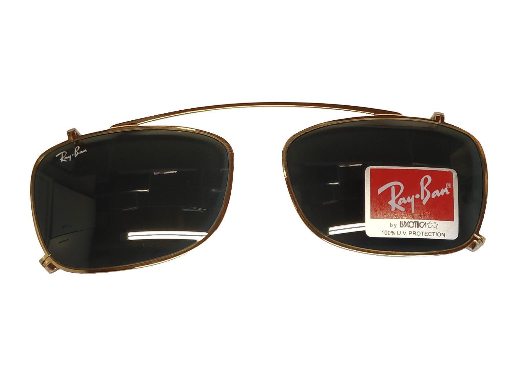 Miniatura Clip On Armação Ray Ban Rb5228C Rb 5228 53 Dourado Aplique