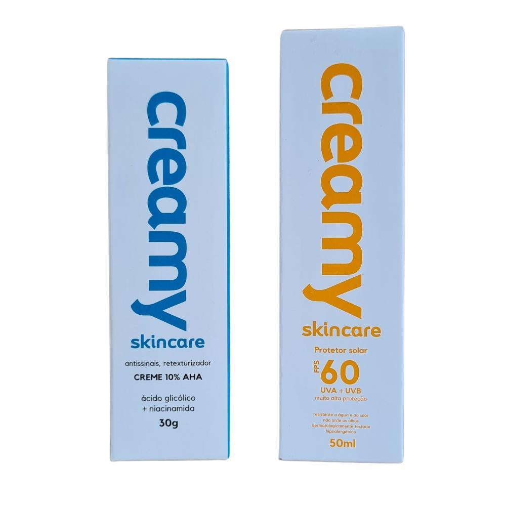 Miniatura Kit Facial Creamy Ácido Glicólico+Protetor Solar Fps 60 50Ml