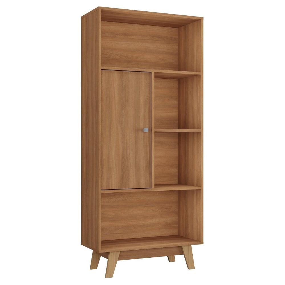 Miniatura Estante para Quarto Livreiro 1 Porta Maven Espresso Móveis Nogal