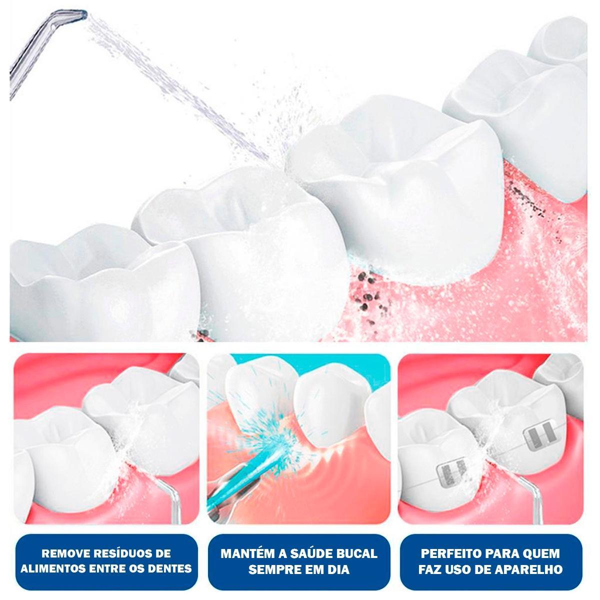 Miniatura Limpador Dental Elétrico Bivolt 7 Bicos Diferentes Limpeza
