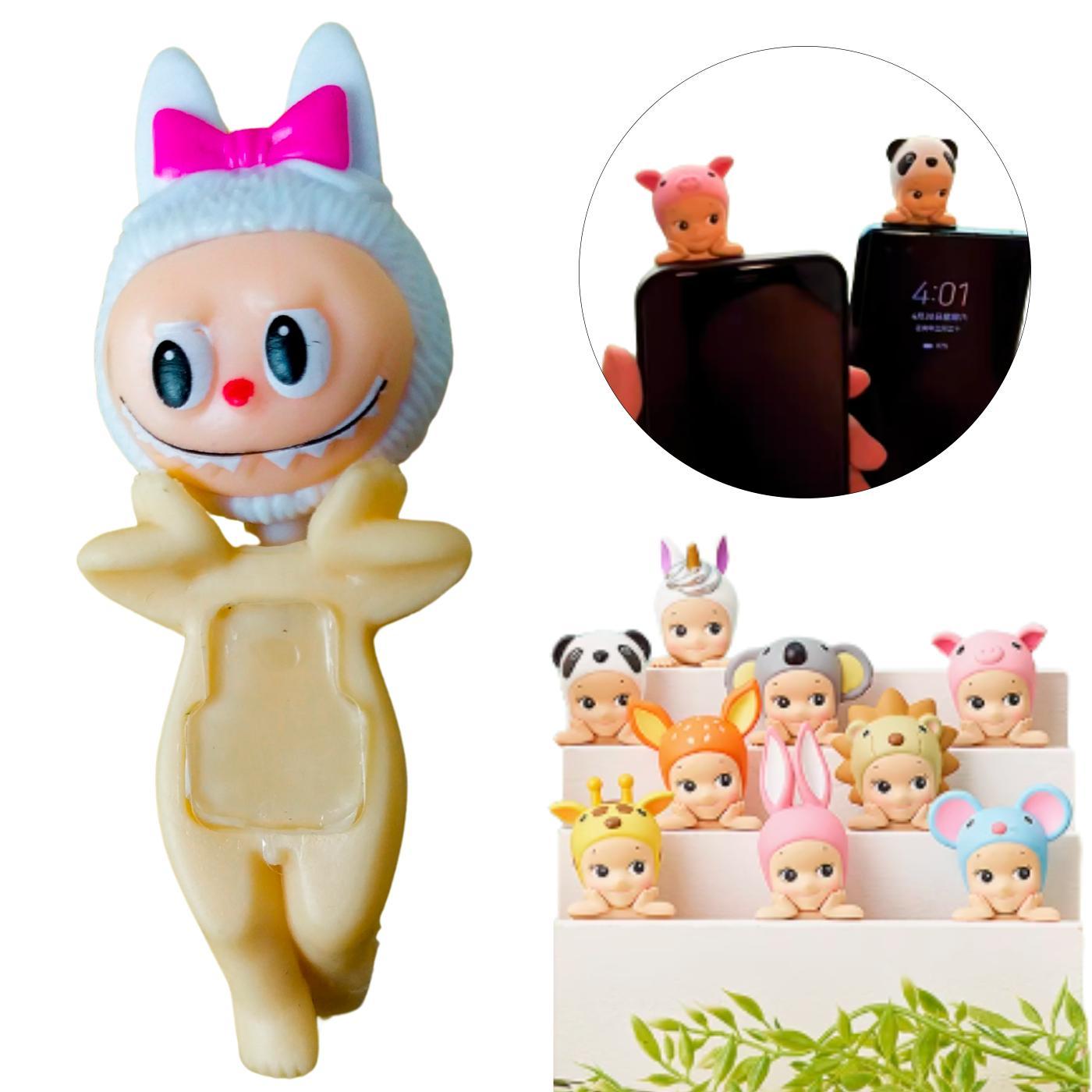 Kit Com 3 Labubu Monstrinho Surpresa Sortido Enfeite Macaron