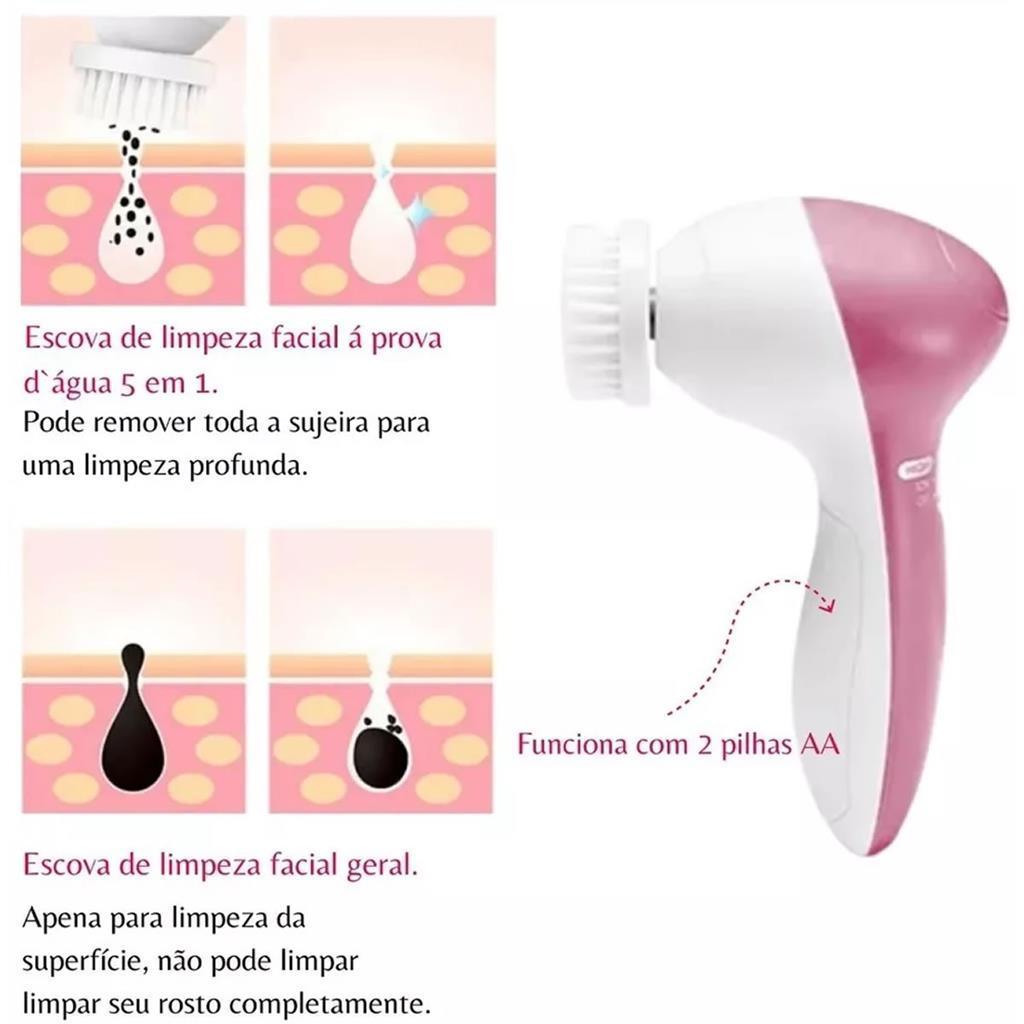 Miniatura Escova Limpeza De Pele Facial Corporal Aparelho Portátil Top