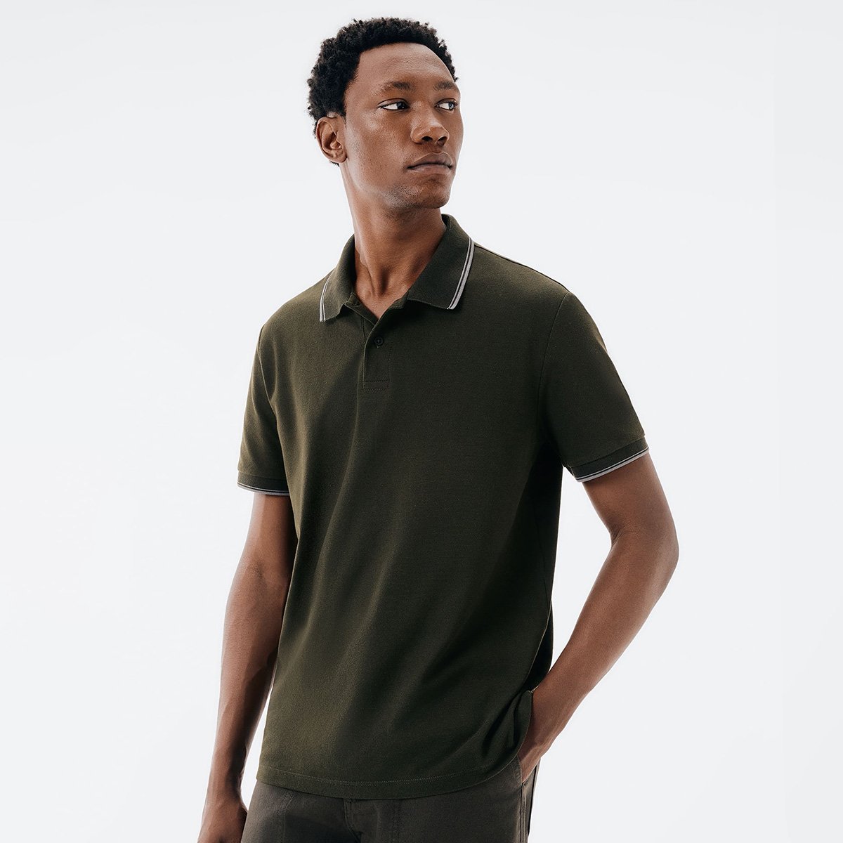 Miniatura Camisa Polo Hering Masculina Verde escuro - G