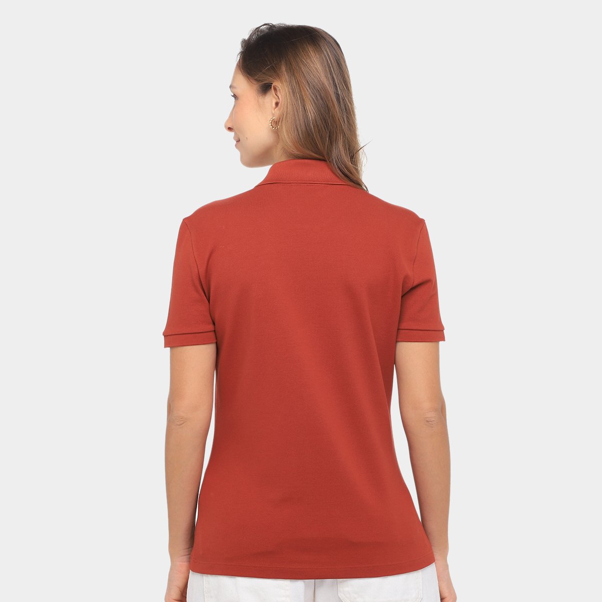 Miniatura Camisa Polo Lacoste Feminina Vermelho Escuro - 36