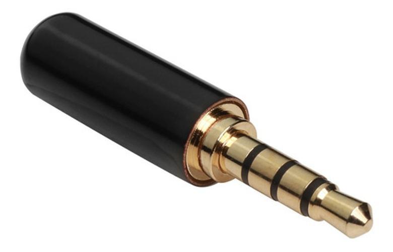 Miniatura Conector Plug P2 P3 4 Contatos Metálico Plug Estereo Luminos