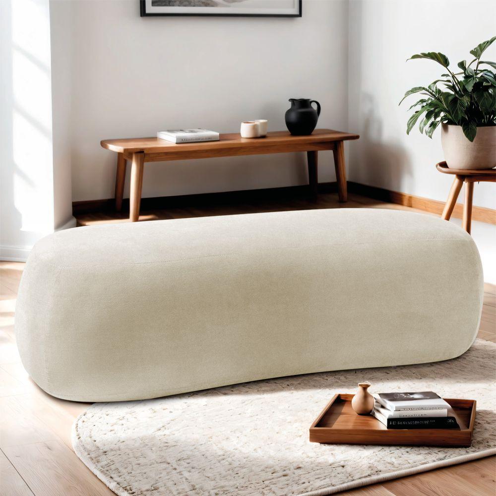 Puff Itália 100cm Sala Escritorio Luxo Linho Verde