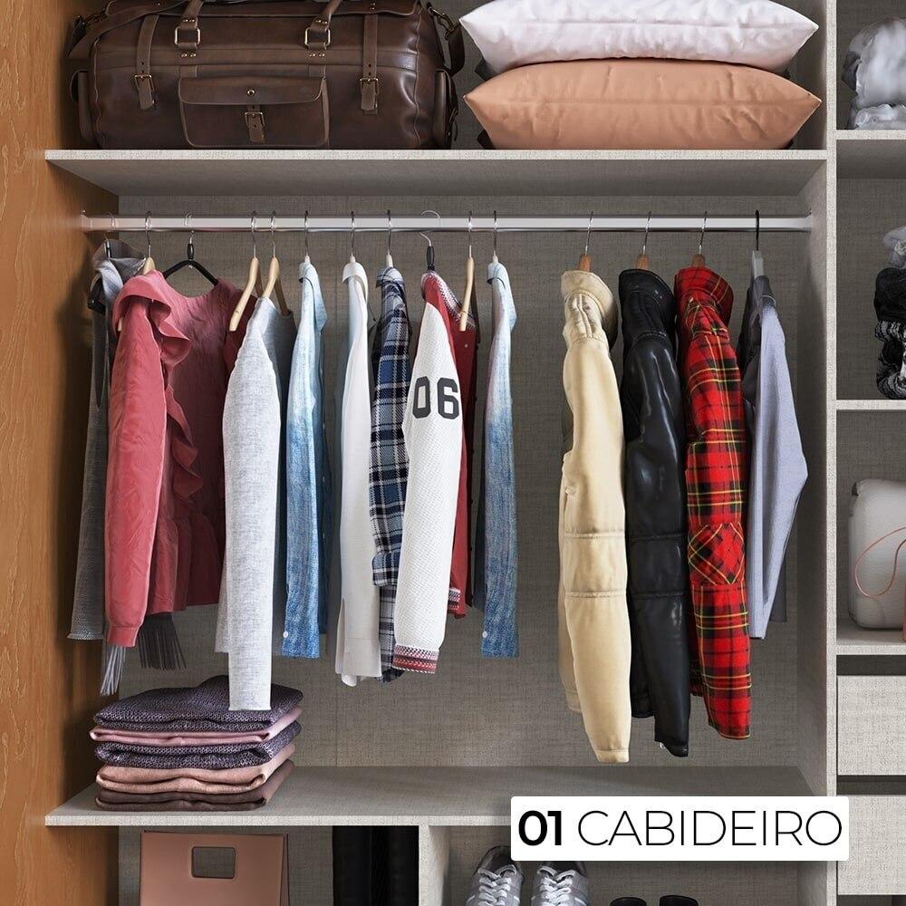 Guarda-Roupa Casal Édez Slide, 2 Portas de Correr, Fendi e Carvalho